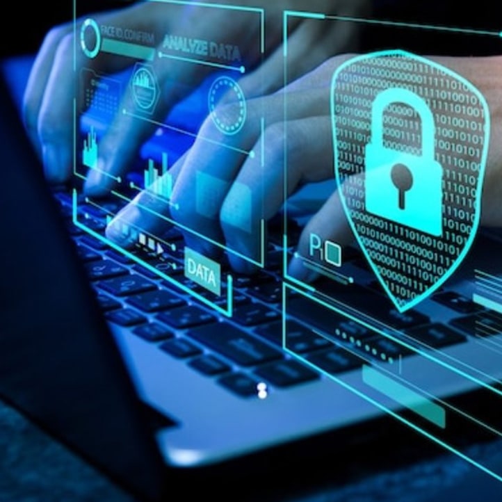 Cybersecurity protection on a laptop