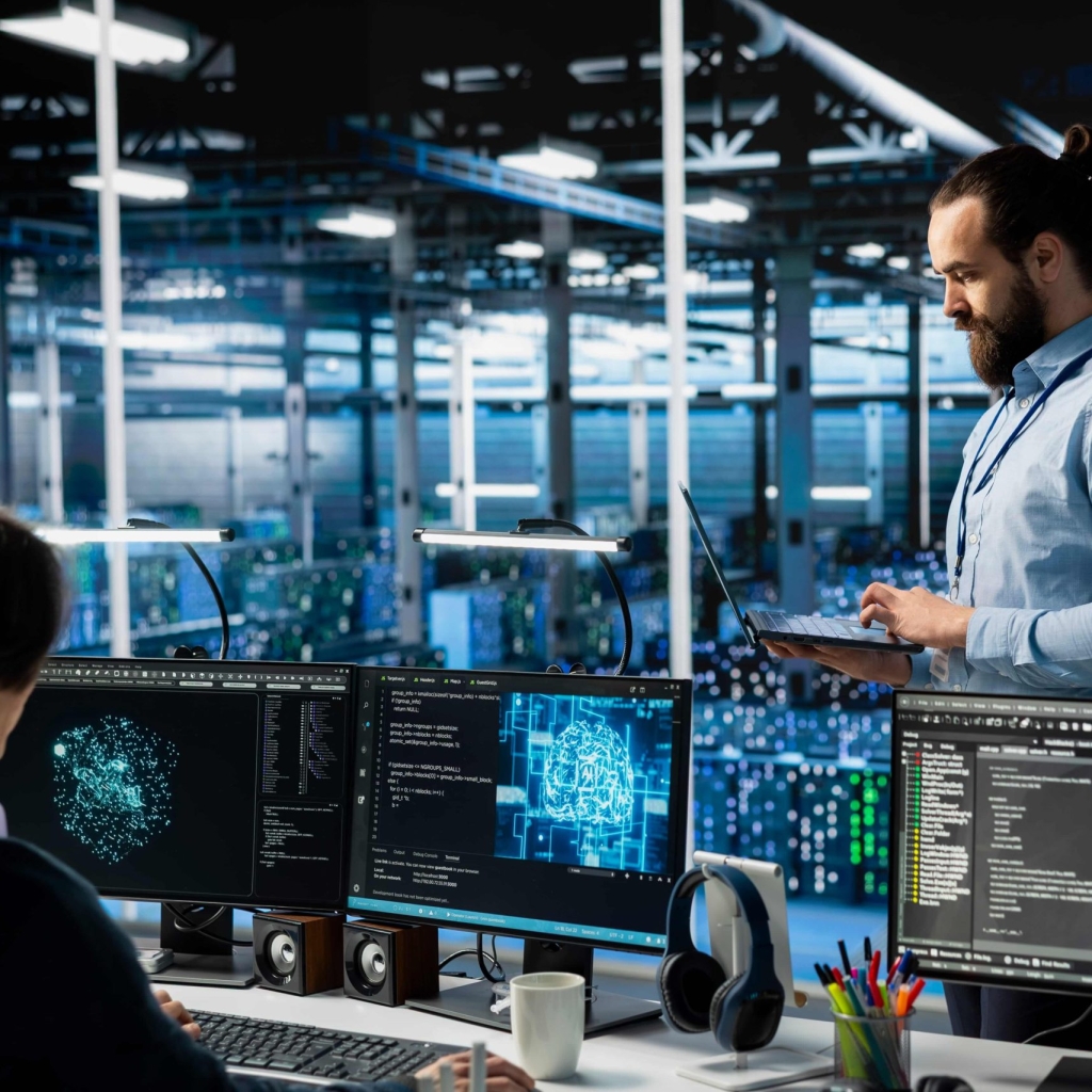 system-administrators-monitoring-ai-llm-visualization-data-center-with-server-racks-rows-it (1) (1)